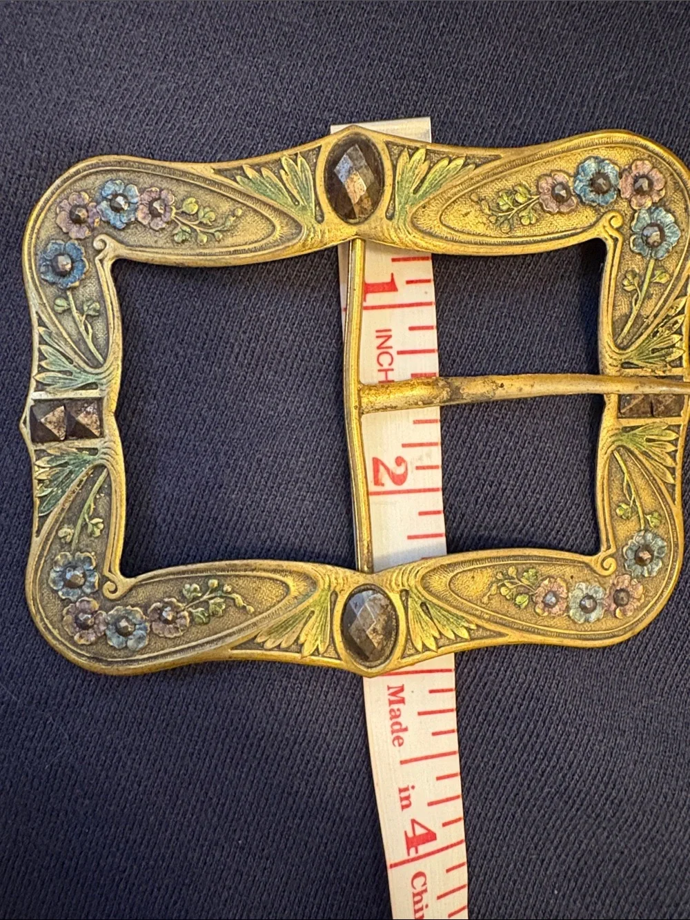 Victorian belt sash buckle with paste stones